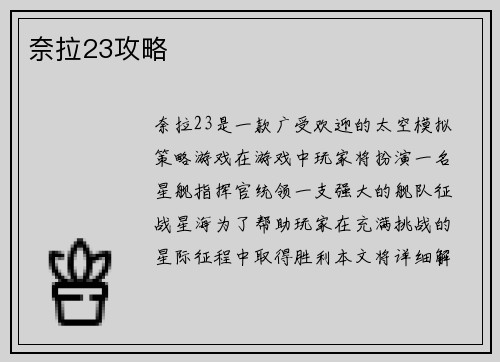 奈拉23攻略